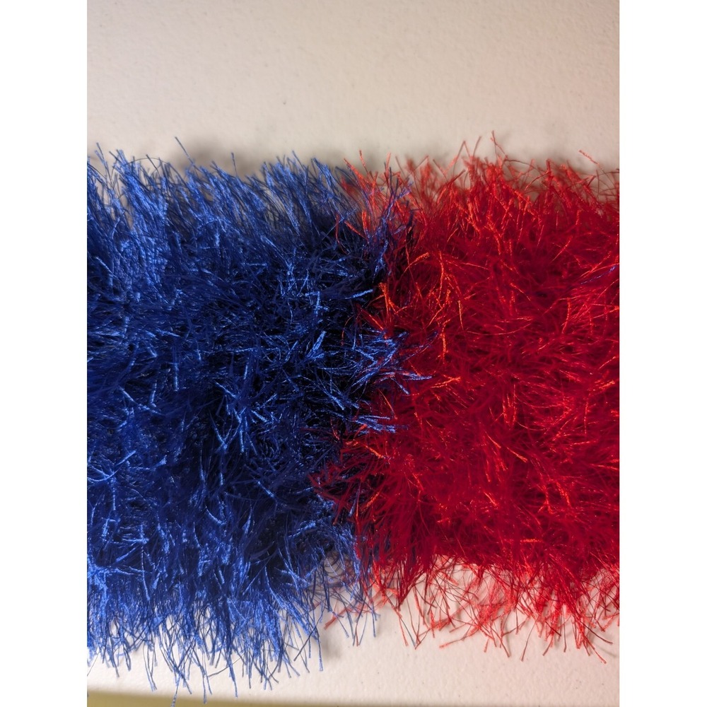 Red White Blue Fuzzy Knit Scarf Soft Novelty Yarn 45" Long Patriotic USA Colors - Picture 3 of 4